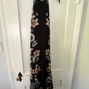 Free People Black and Pink Halter Maxi Sundress
